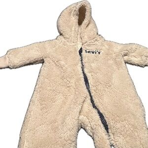 Levi's Sherpa Baby Full Zip Long Sleeve Baby Coveralls Size Newborn